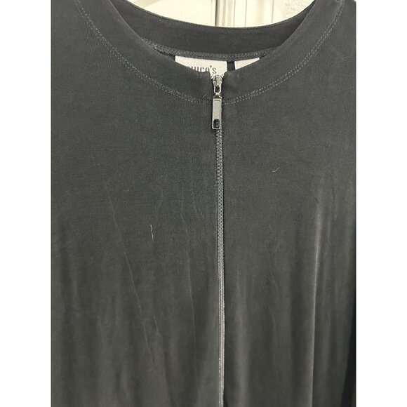 Chicos Travelers Black Long Sleeve Zip Up Top Size Large - Picture 4 of 10